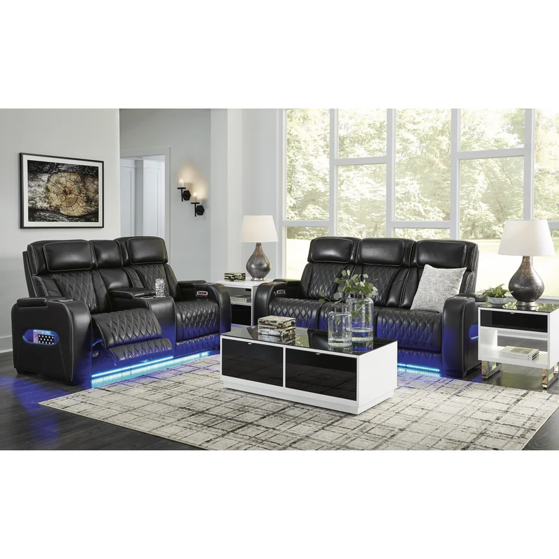 Signature Design by Ashley Boyington U2710615 Power Reclining Sofa with Adjustable Headrest