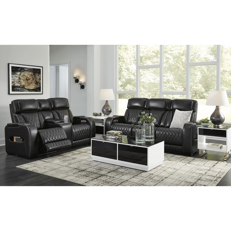 Signature Design by Ashley Boyington U2710615 Power Reclining Sofa with Adjustable Headrest