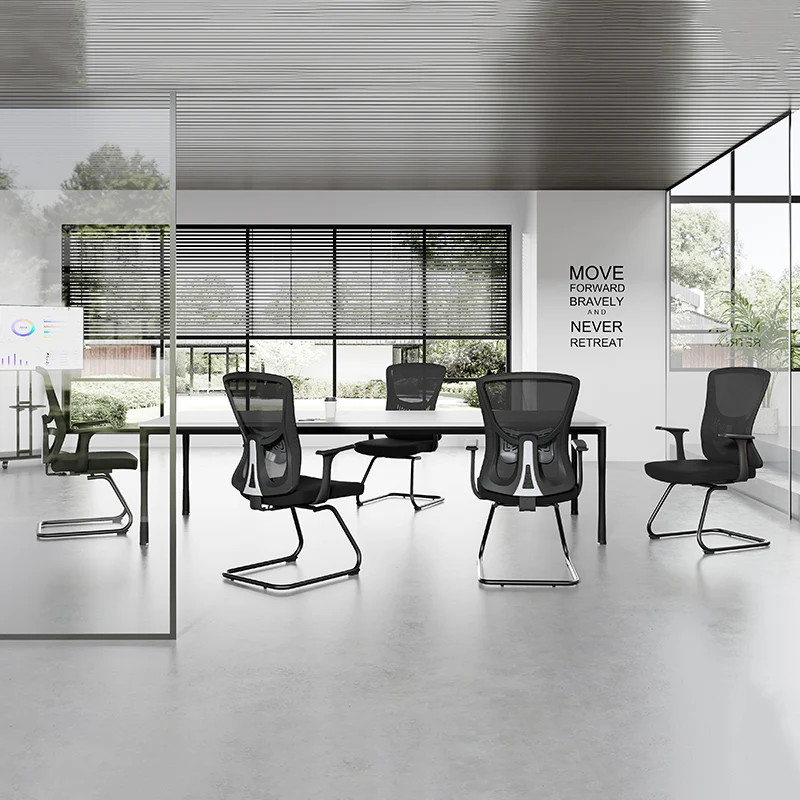 Versatile Business-Ready Design Mesh Cantilever Office Chair - Minimalist High-Strength Breathable Mesh Backrest Desk Chair For Home Office