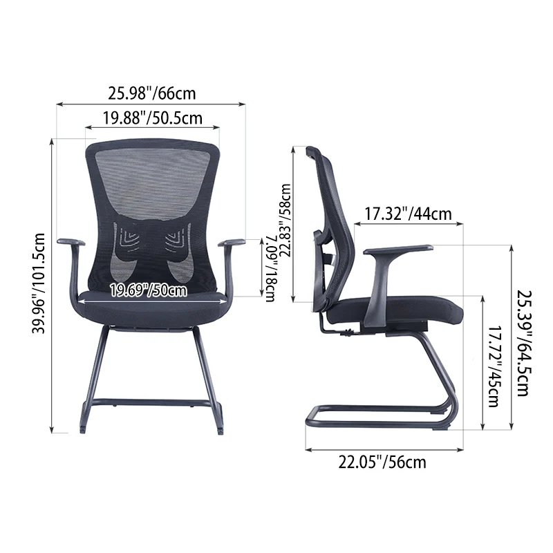 Versatile Business-Ready Design Mesh Cantilever Office Chair - Minimalist High-Strength Breathable Mesh Backrest Desk Chair For Home Office