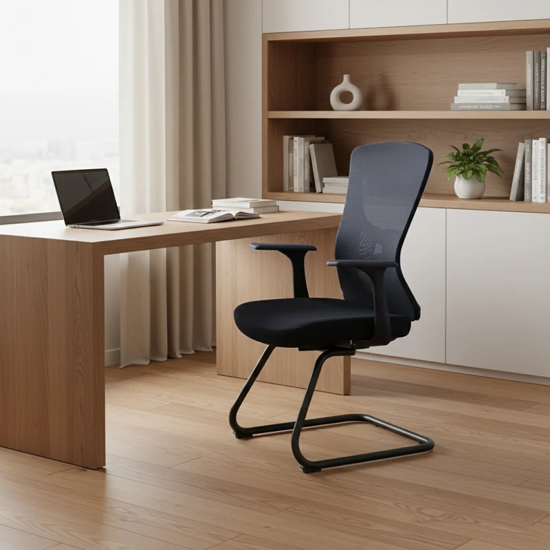 Versatile Business-Ready Design Mesh Cantilever Office Chair - Minimalist High-Strength Breathable Mesh Backrest Desk Chair For Home Office
