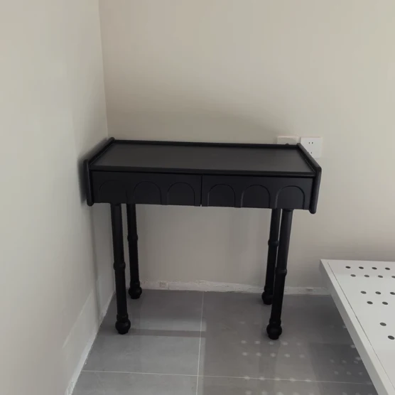 Traditional Vintage Plywood Pine Glass Arched Rectangular Makeup Vanity 1/2 Drawers For Bedroom