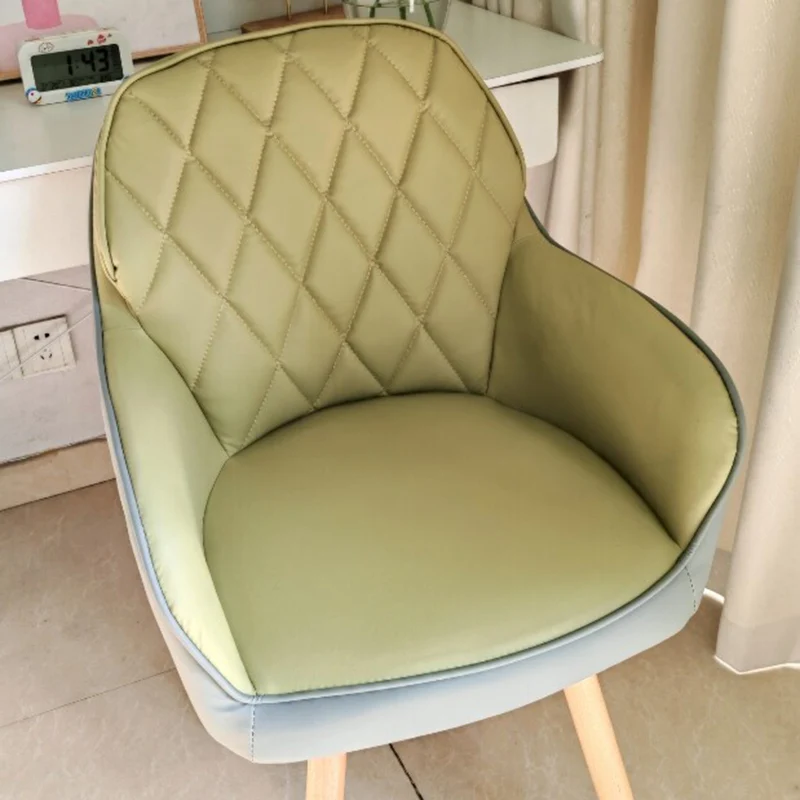 Modern Minimalist Synthetic Fabric Cat Scratch Leather Beech Wood Square Swivel Desk Chair Armrest Backrest For Home Office