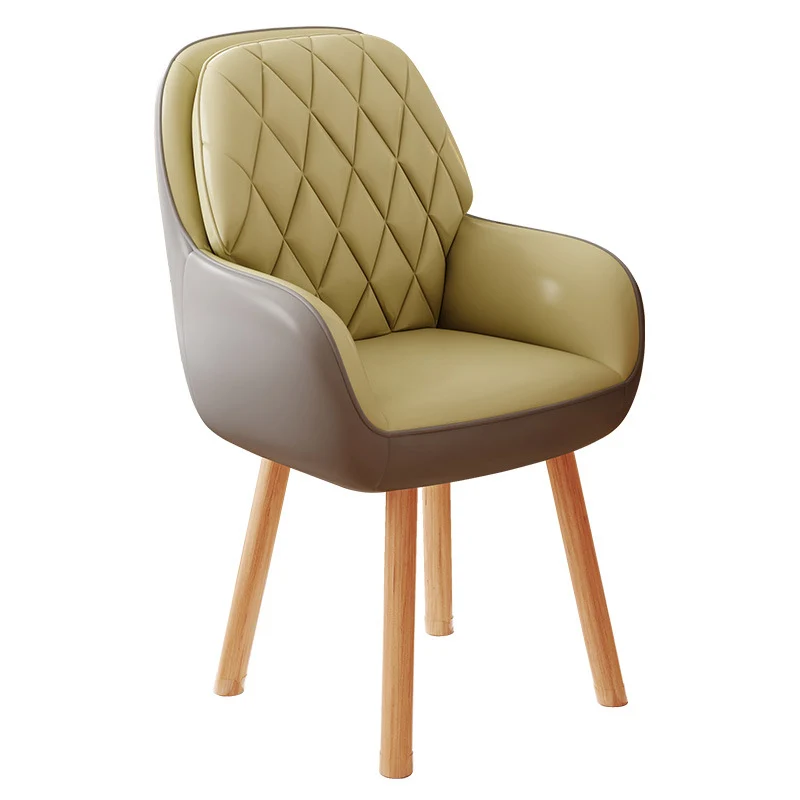 Modern Minimalist Synthetic Fabric Cat Scratch Leather Beech Wood Square Swivel Desk Chair Armrest Backrest For Home Office