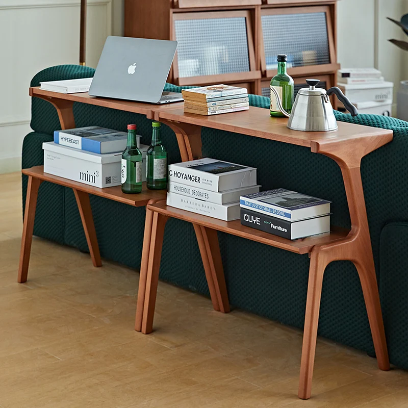 Contemporary Retro Antler Shape Rubberwood Beech Wood Lightweight End Table 2-Layer For Living Room