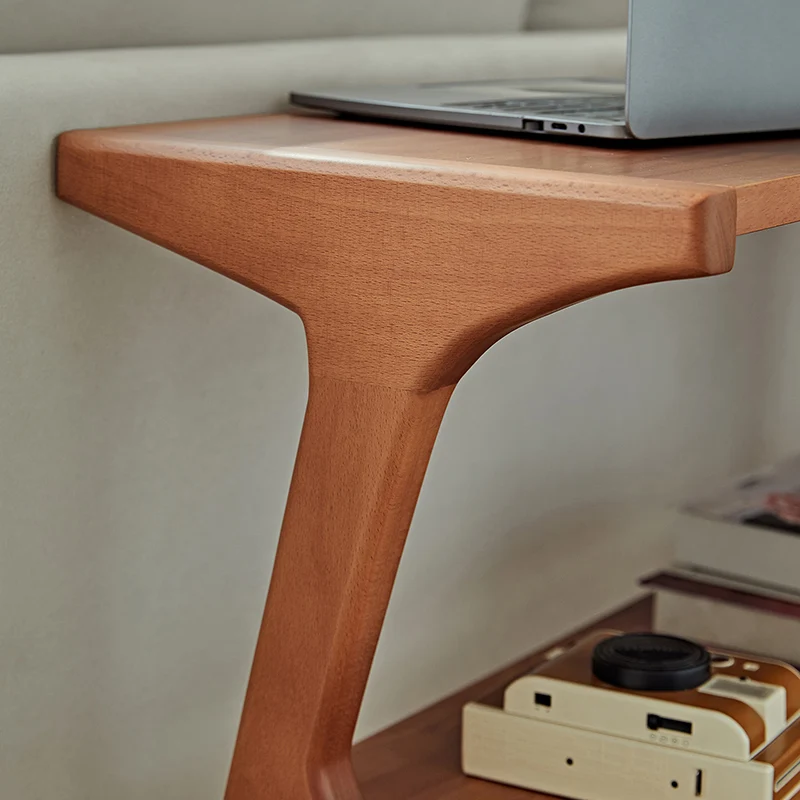 Contemporary Retro Antler Shape Rubberwood Beech Wood Lightweight End Table 2-Layer For Living Room
