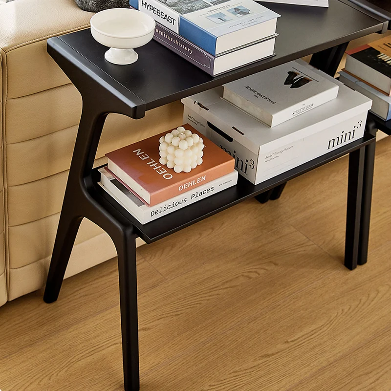 Contemporary Retro Antler Shape Rubberwood Beech Wood Lightweight End Table 2-Layer For Living Room