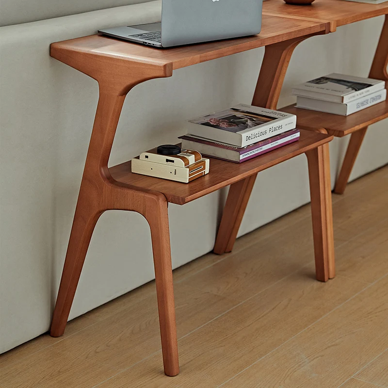 Contemporary Retro Antler Shape Rubberwood Beech Wood Lightweight End Table 2-Layer For Living Room