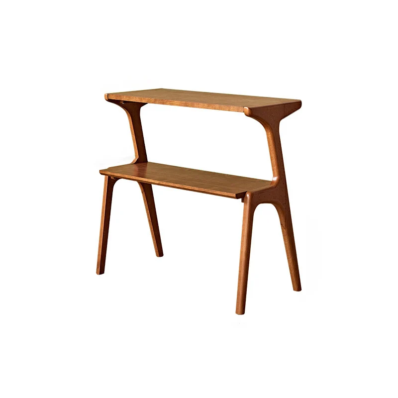 Contemporary Retro Antler Shape Rubberwood Beech Wood Lightweight End Table 2-Layer For Living Room