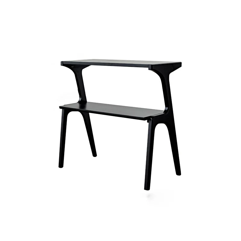 Contemporary Retro Antler Shape Rubberwood Beech Wood Lightweight End Table 2-Layer For Living Room