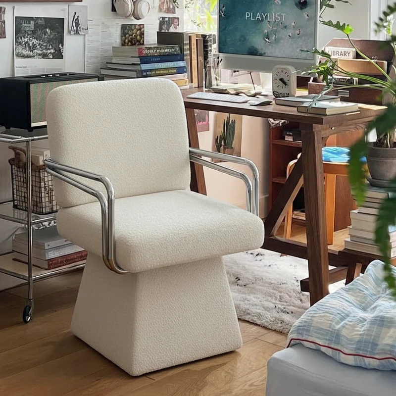 Modern Minimalist Velvet Solid Wood Plywood Steel Swivel Accent Chair Backrest Armrest For Living Room