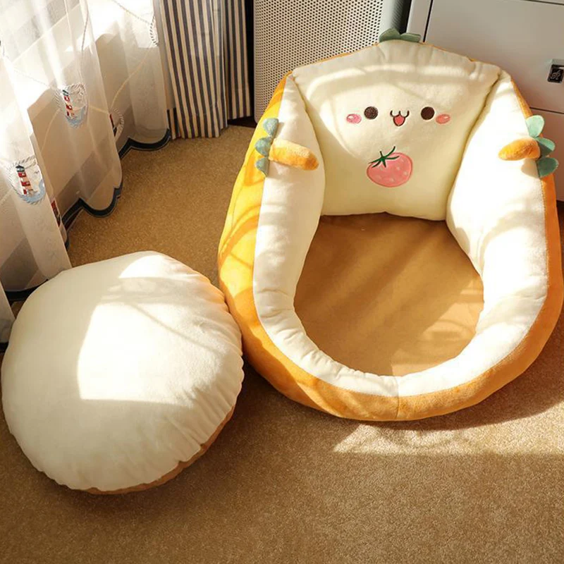 Contemporary Creative Polyester Fiber PP Cotton Round Cartoon Cushion Sofa Backrest Armrest Removable Cushion For Living Room & Bedroom
