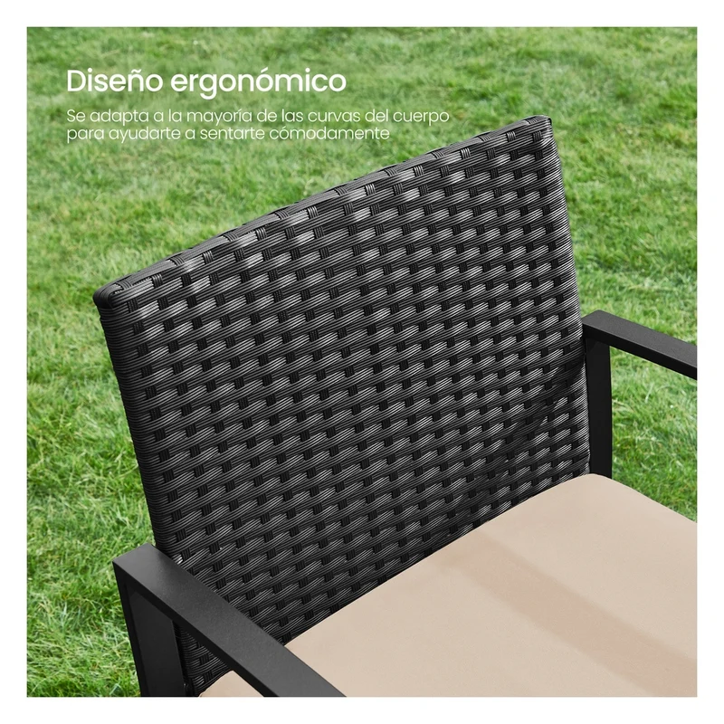 Conjunto de Muebles de jardín Ratán para Balcón Terraza al Aire Libre