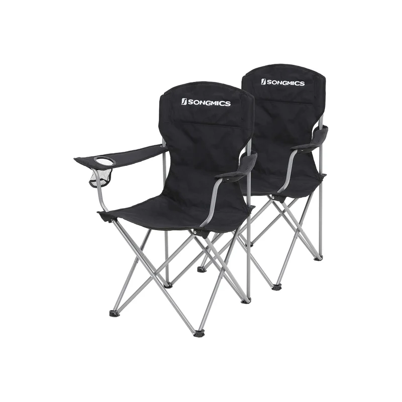 Sillas de Camping Exterior Respaldo Alto Apoyabrazos Portátil Plegable