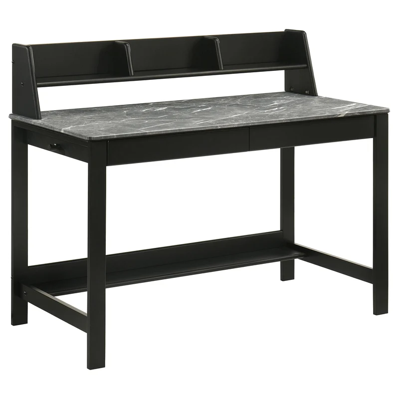 Coaster Furniture Besler 801076 47-inch SmartTop Writing Desk with Shelf - Grey Stone/Black