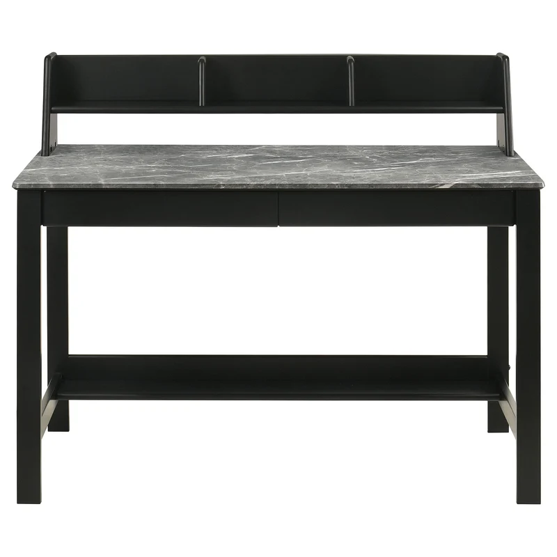 Coaster Furniture Besler 801076 47-inch SmartTop Writing Desk with Shelf - Grey Stone/Black