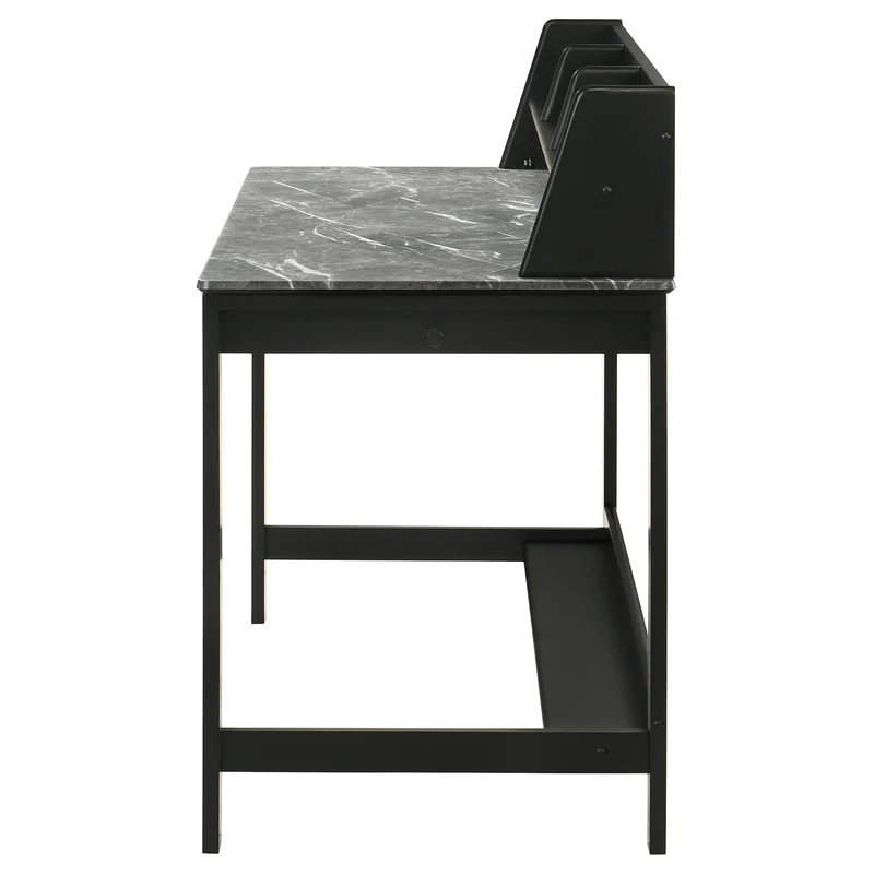 Coaster Furniture Besler 801076 47-inch SmartTop Writing Desk with Shelf - Grey Stone/Black