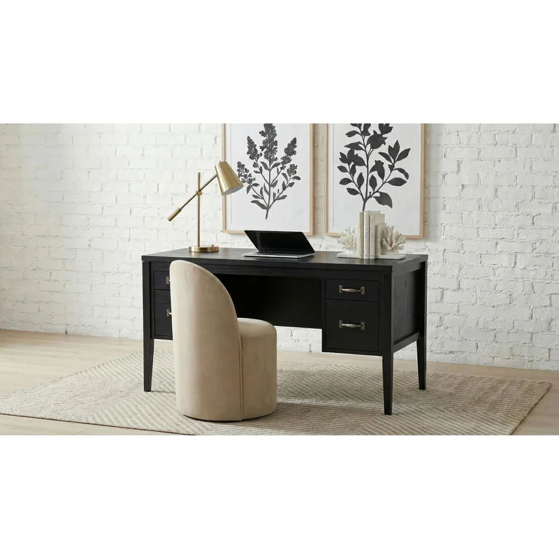 Coaster Furniture Graham 800866 54-inch 4-drawer Double Pedestal Lift Top Computer Desk - Black