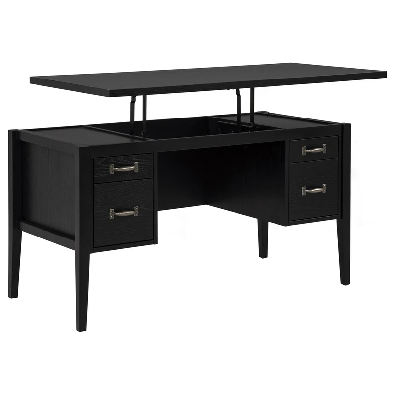 Coaster Furniture Graham 800866 54-inch 4-drawer Double Pedestal Lift Top Computer Desk - Black
