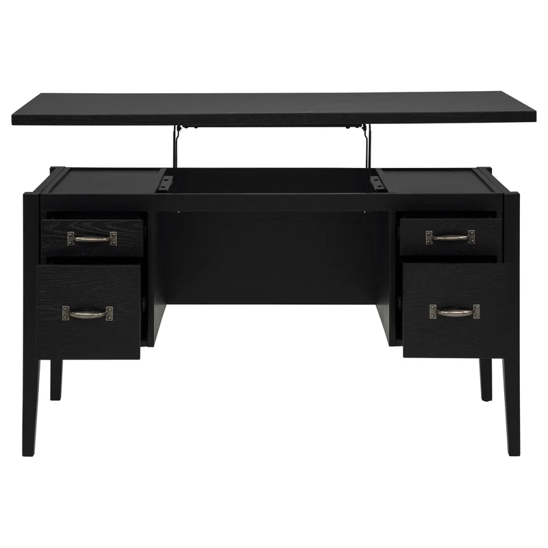 Coaster Furniture Graham 800866 54-inch 4-drawer Double Pedestal Lift Top Computer Desk - Black