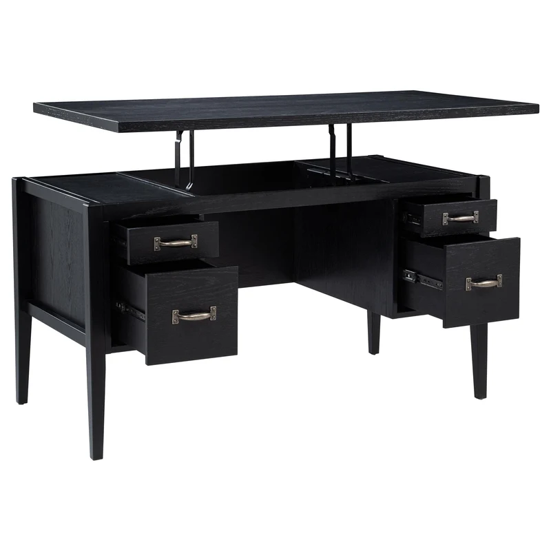 Coaster Furniture Graham 800866 54-inch 4-drawer Double Pedestal Lift Top Computer Desk - Black