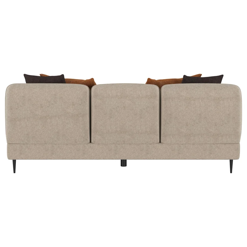 Coaster Furniture Jade 509411 Chenille Upholstered Sculpted Track Arm Sofa - Latte
