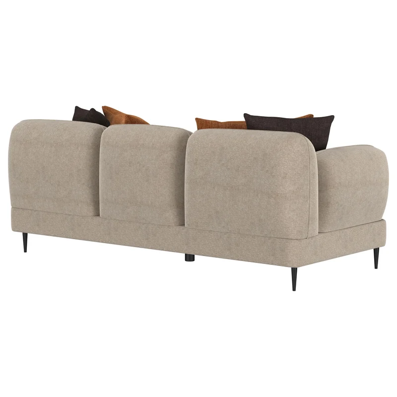 Coaster Furniture Jade 509411 Chenille Upholstered Sculpted Track Arm Sofa - Latte