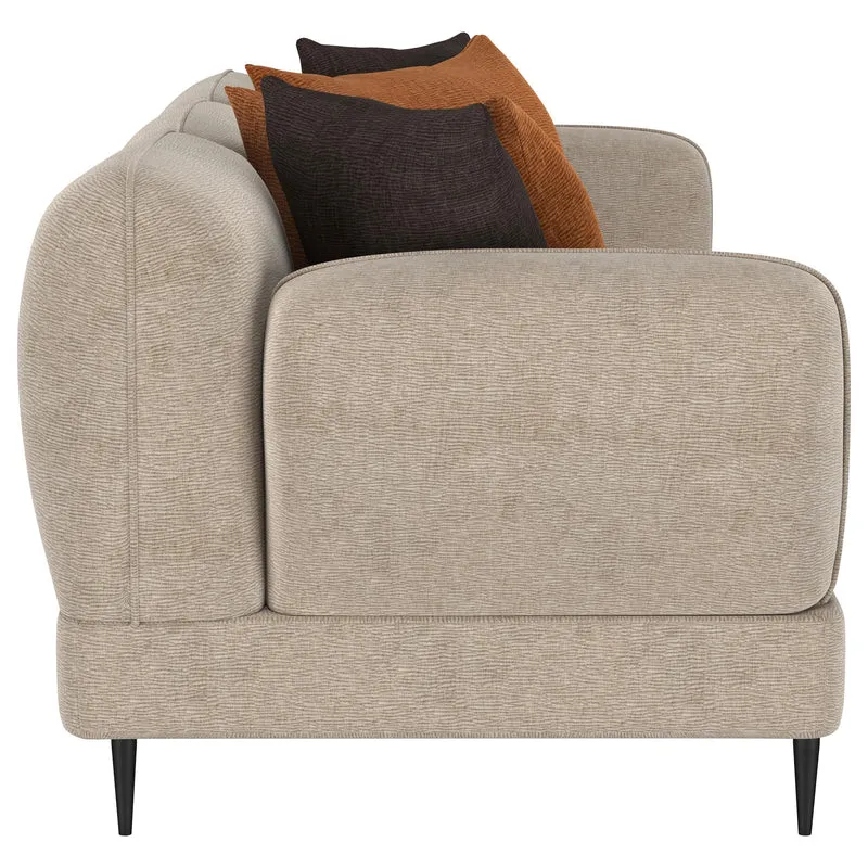 Coaster Furniture Jade 509411 Chenille Upholstered Sculpted Track Arm Sofa - Latte