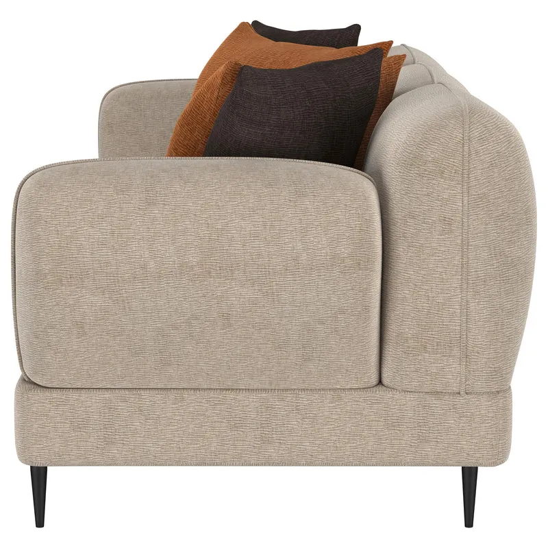 Coaster Furniture Jade 509411 Chenille Upholstered Sculpted Track Arm Sofa - Latte
