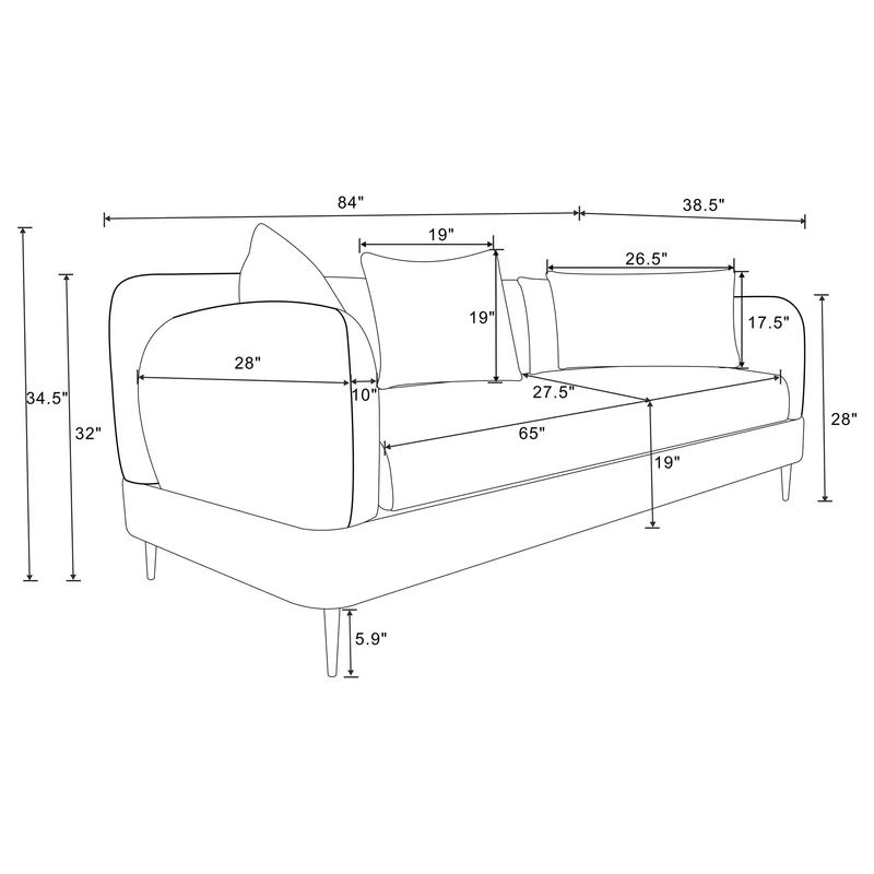 Coaster Furniture Jade 509411 Chenille Upholstered Sculpted Track Arm Sofa - Latte