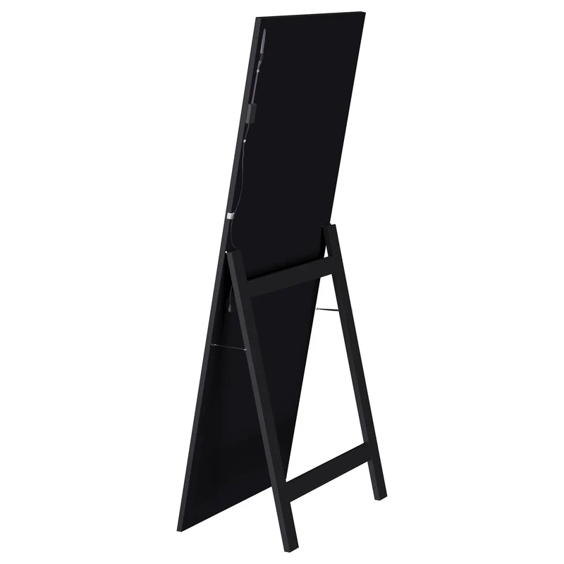 Coaster Furniture Windrose 960962 28 x 67 Inch Tempered LED Standing Mirror - Black