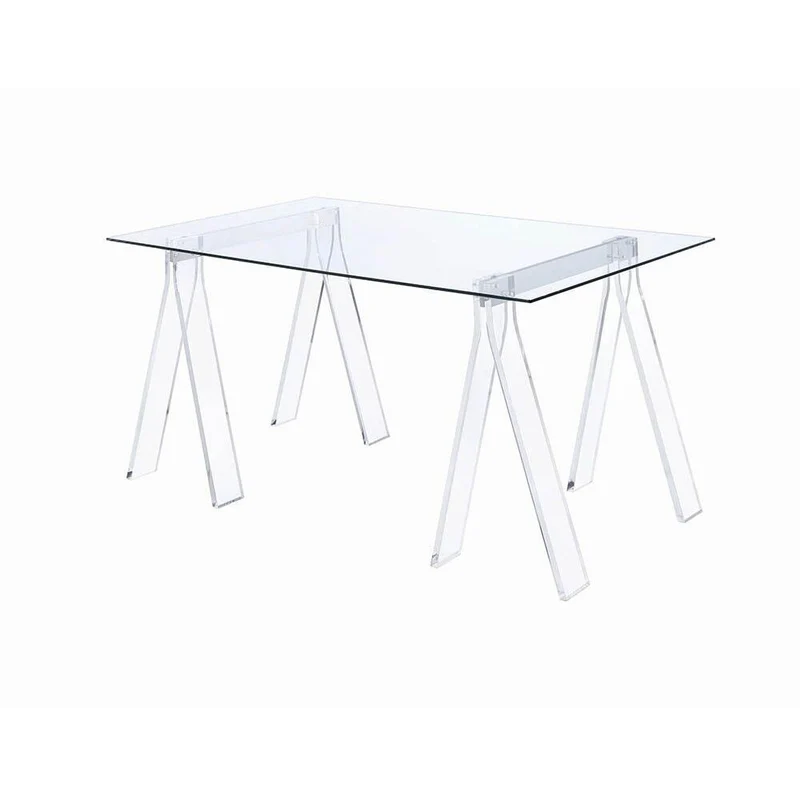Coaster Furniture Amaturo 801535 59-inch Glass Top Acrylic Writing Desk - Clear