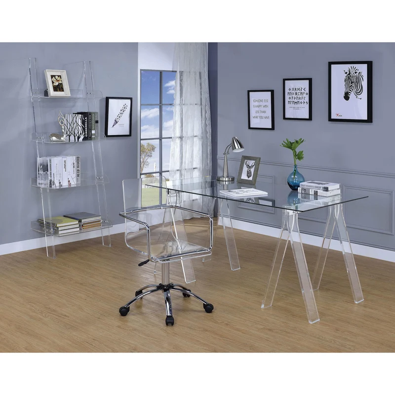Coaster Furniture Amaturo 801535 59-inch Glass Top Acrylic Writing Desk - Clear