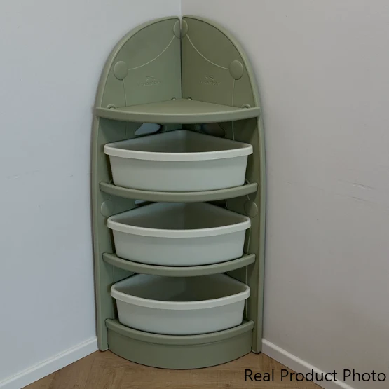 Modern Minimalist Eco-Friendly HDPE PP Plastic Fan-Shaped Kids Corner Storage Shelf 4-Tier For Living Room & Study