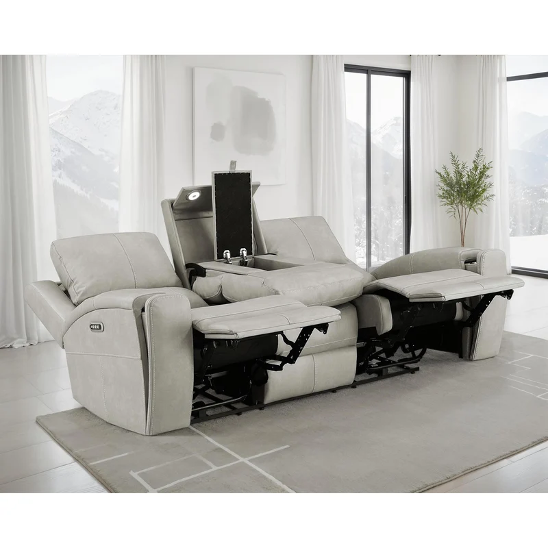 Coaster Furniture Brickston 603434PPP Triple Power Reclining Sofa - Grey