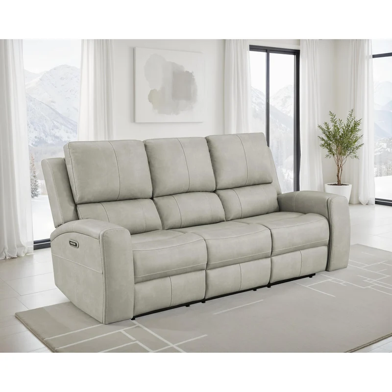 Coaster Furniture Brickston 603434PPP Triple Power Reclining Sofa - Grey