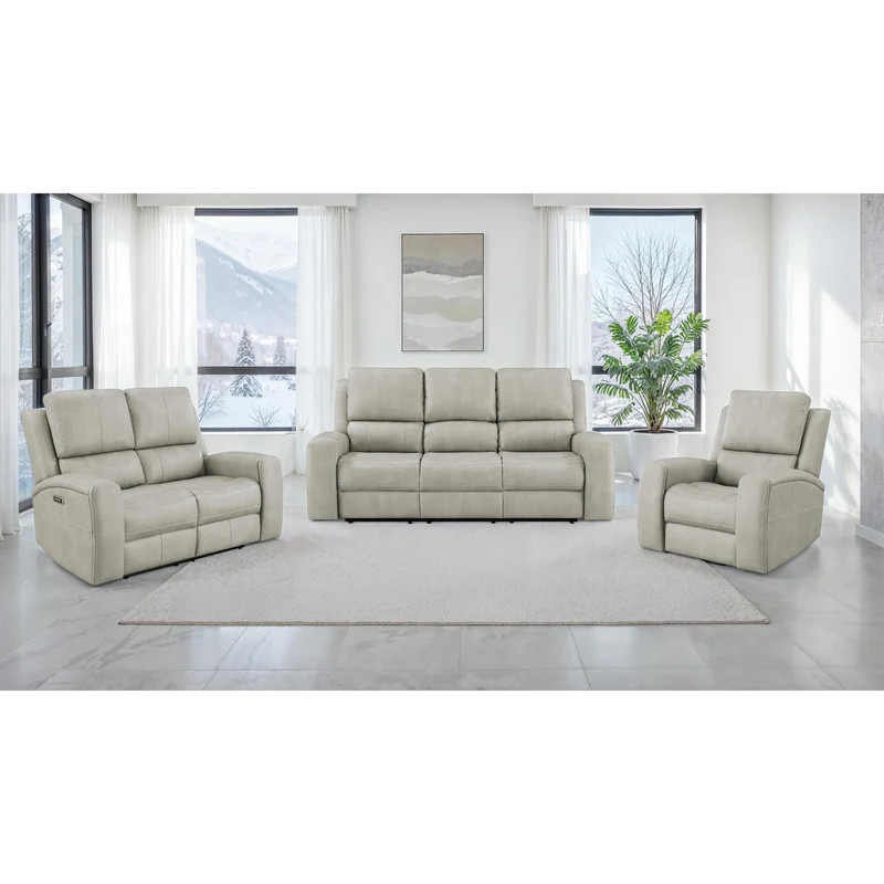 Coaster Furniture Brickston 603434PPP Triple Power Reclining Sofa - Grey
