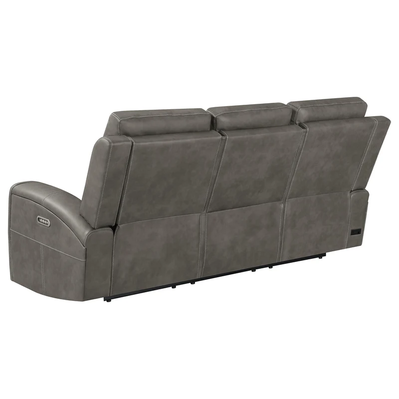 Coaster Furniture Brickston 603431PPP Triple Power Reclining Sofa - Charcoal