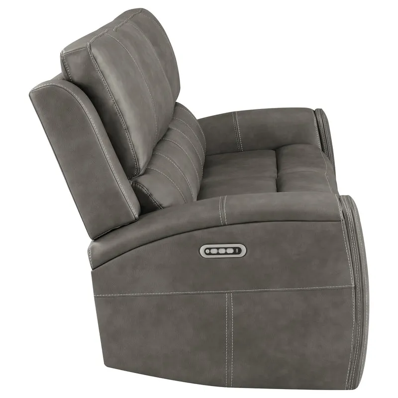 Coaster Furniture Brickston 603431PPP Triple Power Reclining Sofa - Charcoal