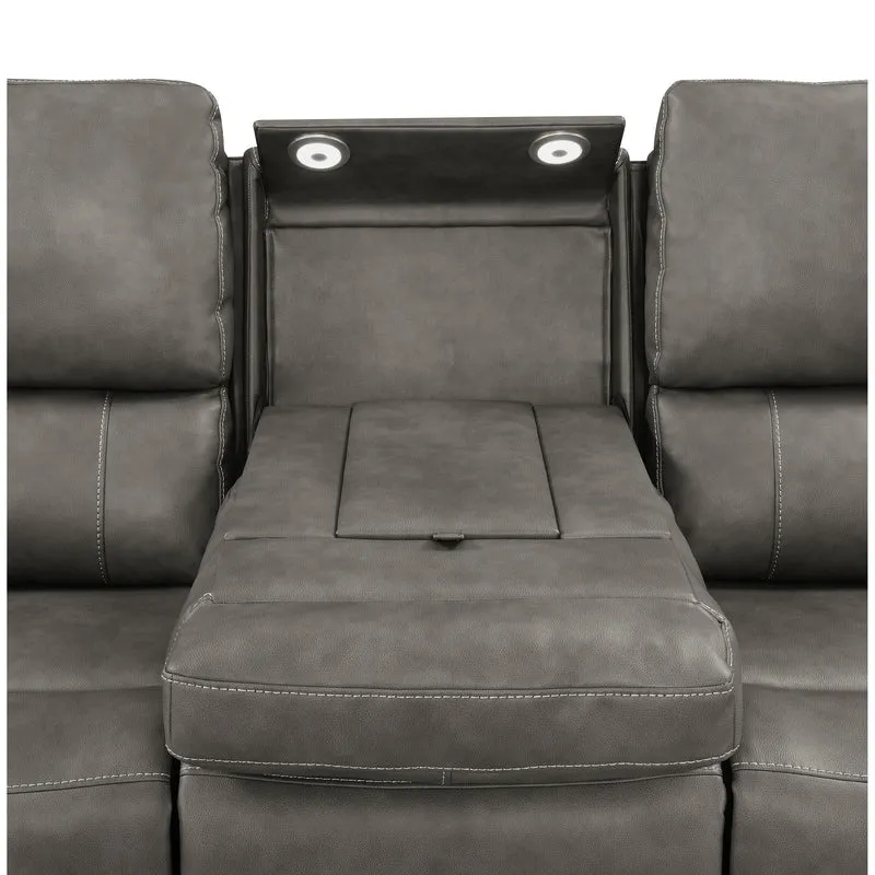 Coaster Furniture Brickston 603431PPP Triple Power Reclining Sofa - Charcoal