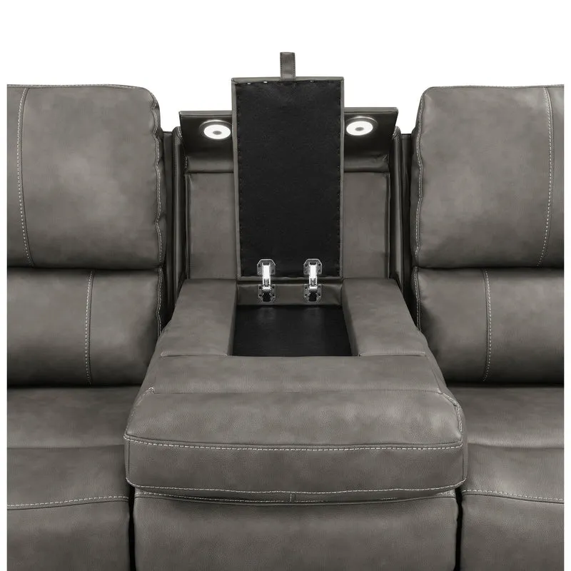 Coaster Furniture Brickston 603431PPP Triple Power Reclining Sofa - Charcoal