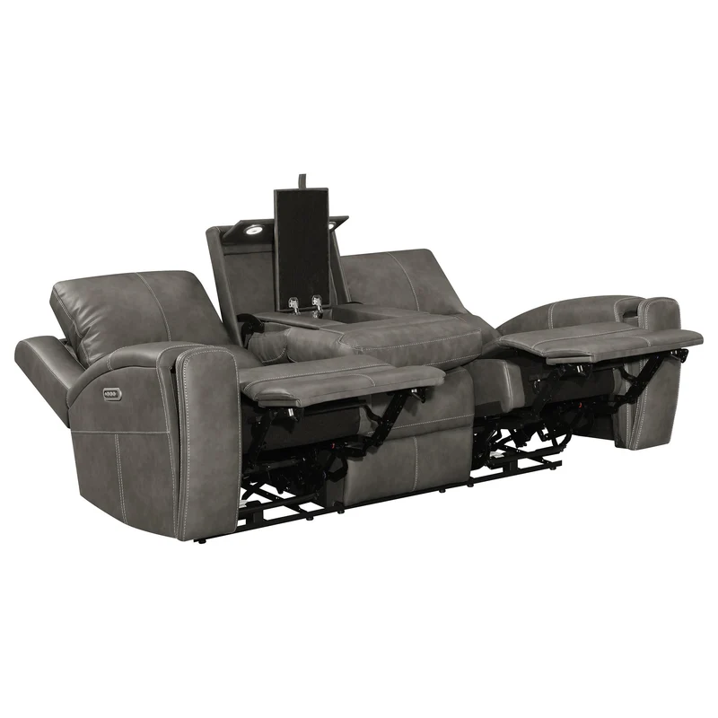 Coaster Furniture Brickston 603431PPP Triple Power Reclining Sofa - Charcoal