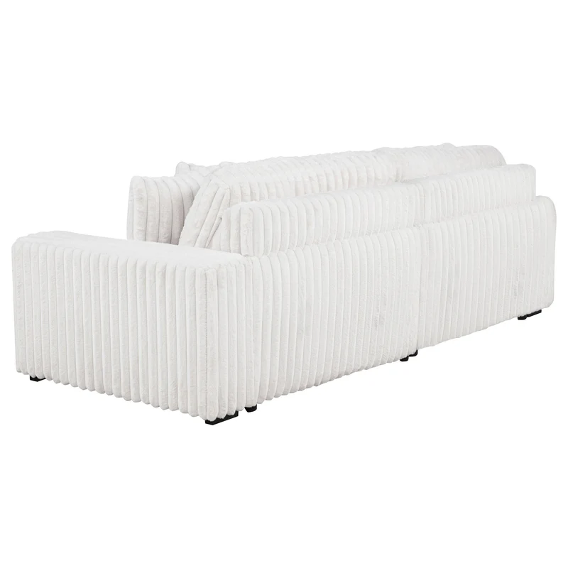 Coaster Furniture Jacana 600535P Corduroy Upholstered Dual Power Chaise Sofa - Ivory