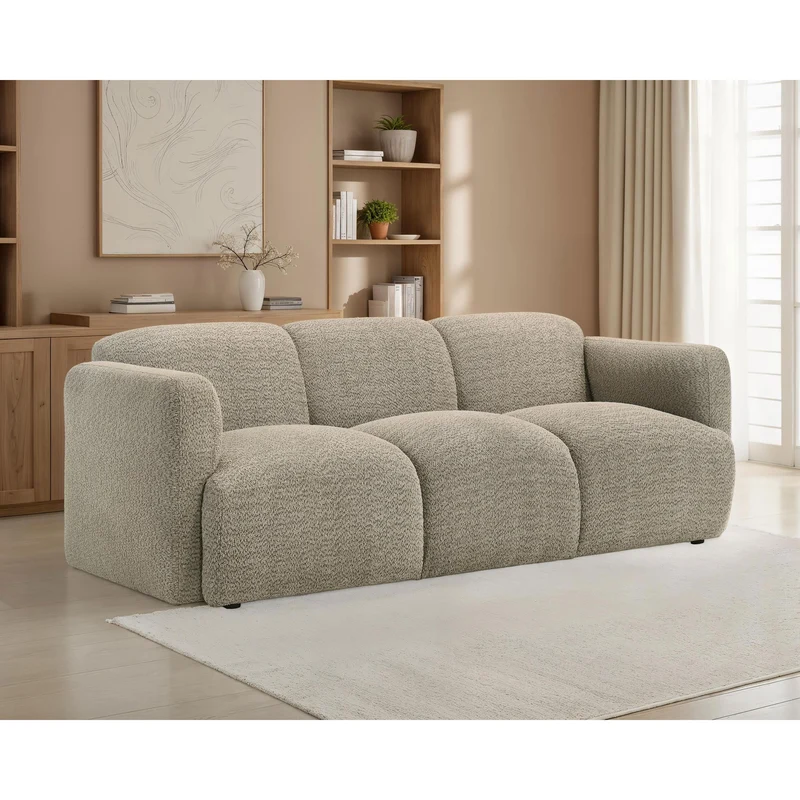 Coaster Furniture Dorset 509814 Fabric Upholstered Round Track Arm Sofa - Brown