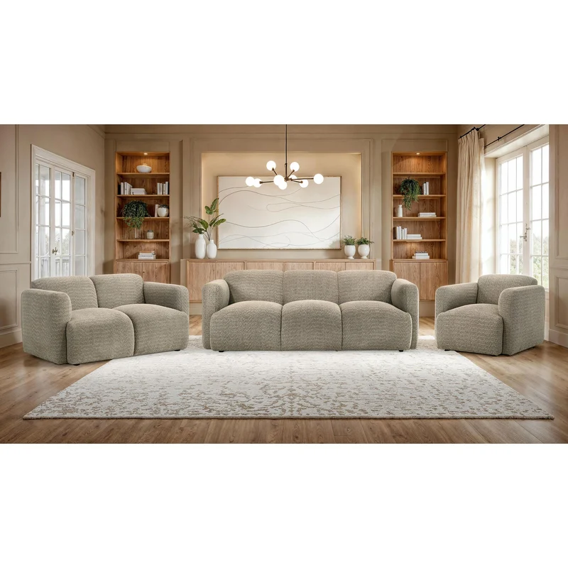 Coaster Furniture Dorset 509814 Fabric Upholstered Round Track Arm Sofa - Brown