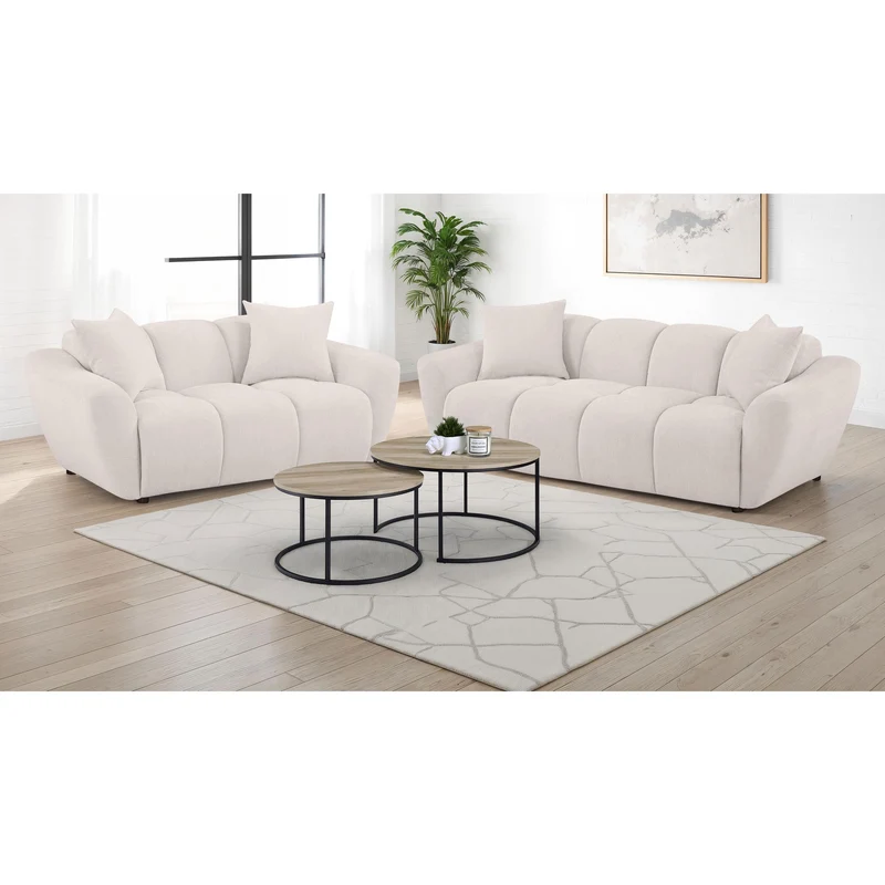 Coaster Furniture Destino 509301 Chenille Upholstered Splayed Arm Sofa - Greige