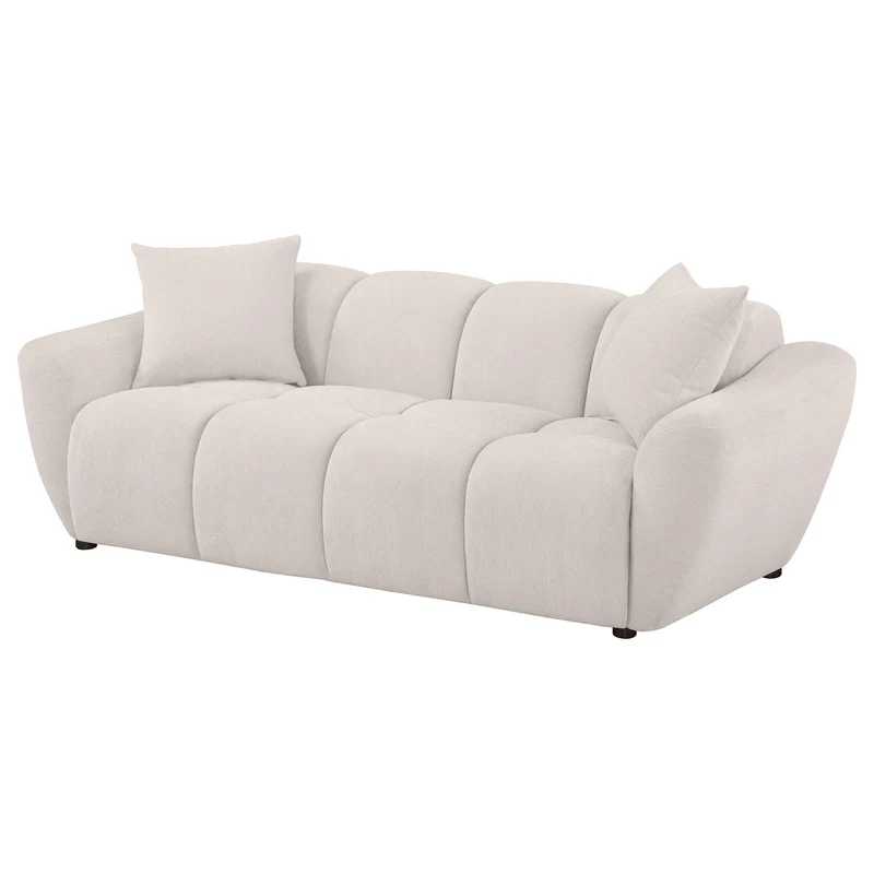 Coaster Furniture Destino 509301 Chenille Upholstered Splayed Arm Sofa - Greige