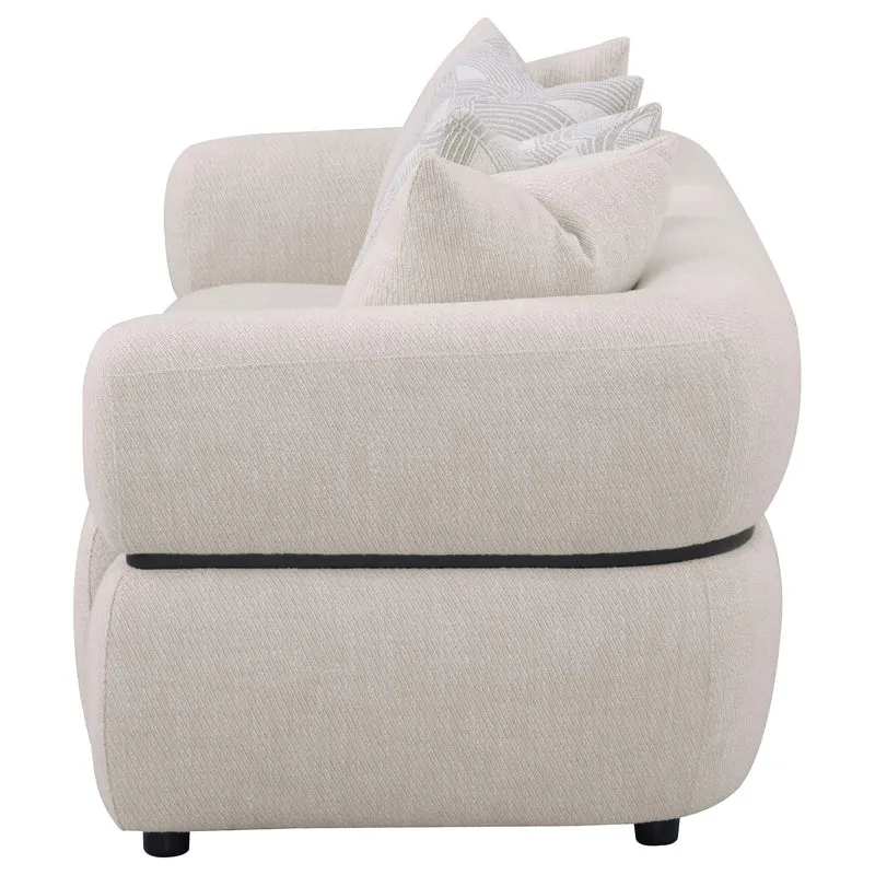 Coaster Furniture Jeanette 508961 84-inch Fabric Upholstered Round Arm Sofa - Beige