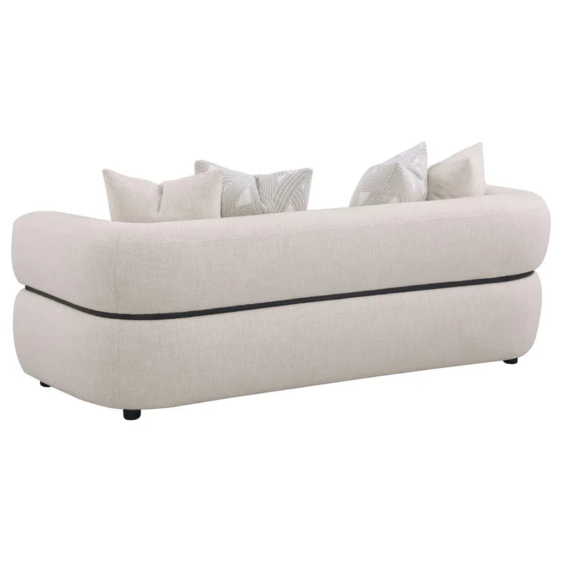 Coaster Furniture Jeanette 508961 84-inch Fabric Upholstered Round Arm Sofa - Beige