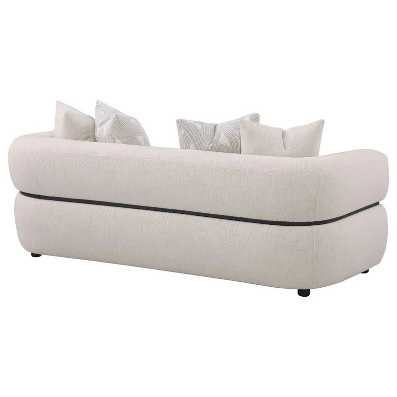 Coaster Furniture Jeanette 508961 84-inch Fabric Upholstered Round Arm Sofa - Beige